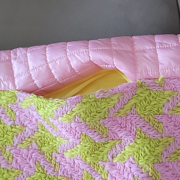 Mi Mi Sol Girls Wool Large Houndstooth Quilted Pink Yellow Size Large - Picture 10 of 14